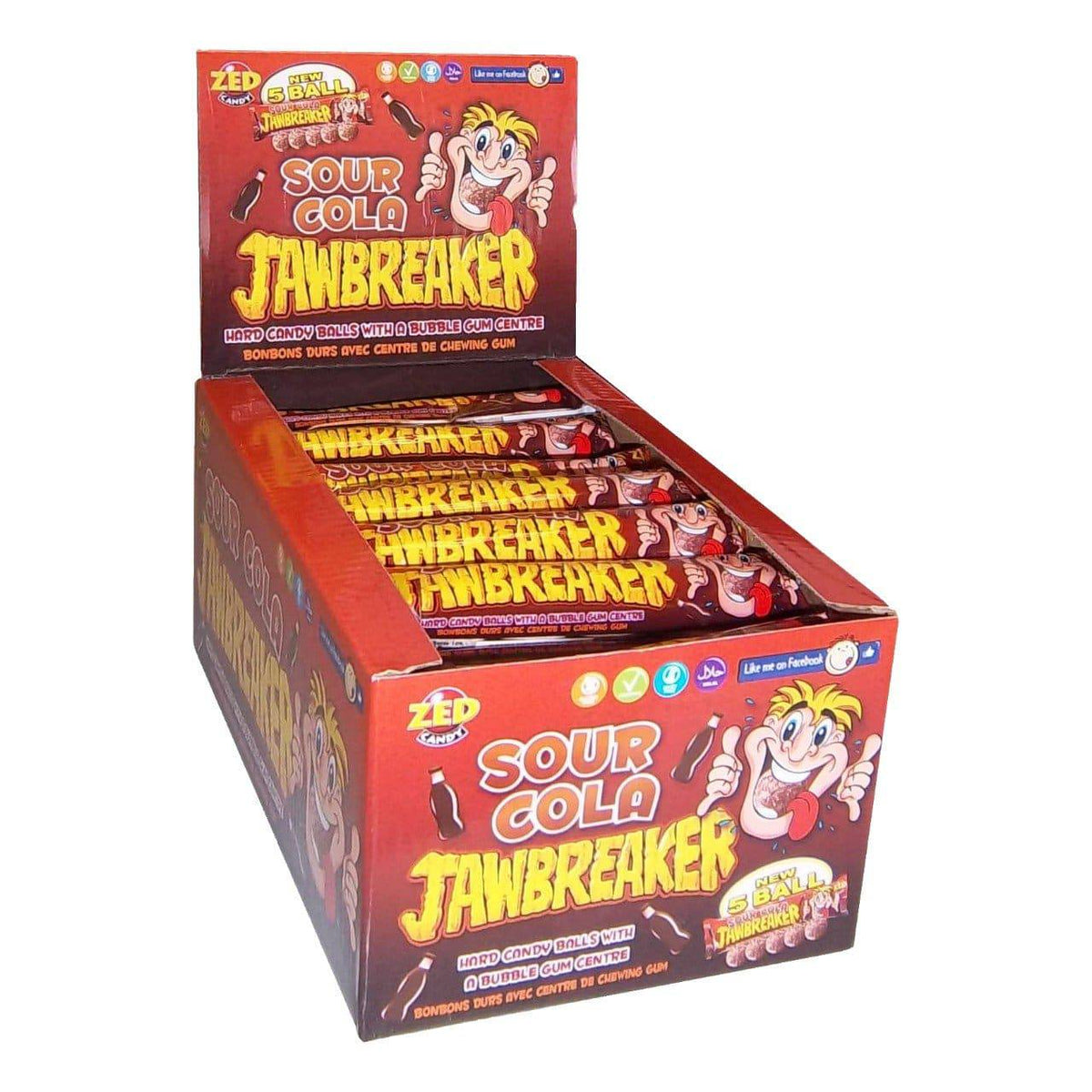 Zed Candy Jawbreakers Sour Cola - 40 Pack | Delicious and Long-lasting ...